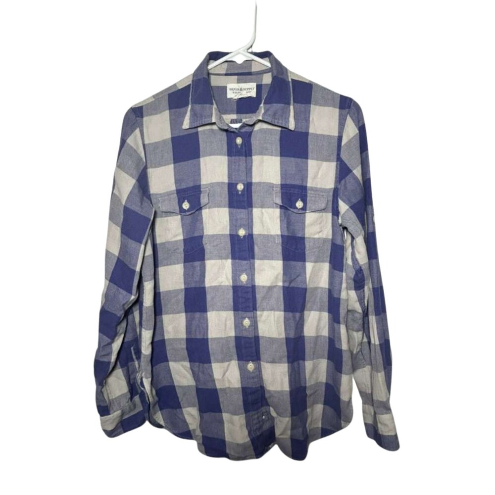 Denim & Supply Ralph Lauren Plaid Button Down Shirt Women Medium Purple Check